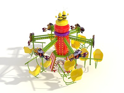 Modern amusement equipment color cartoon small bee children's entertainment cart model