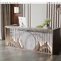 New Chinese Reception Desk Simple Front Desk 3d model