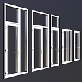 Casement Windows Various Styles In Black And White With Single Double Panel Designs 3d model