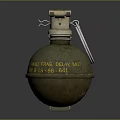 Military Hand Frag Grenade With Metal Body Safety Pin And Comp B Marking