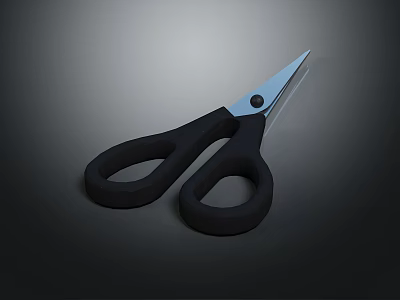 Durable Hardware Scissors With Black Handles And Silver Blades For Everyday Use 3d model
