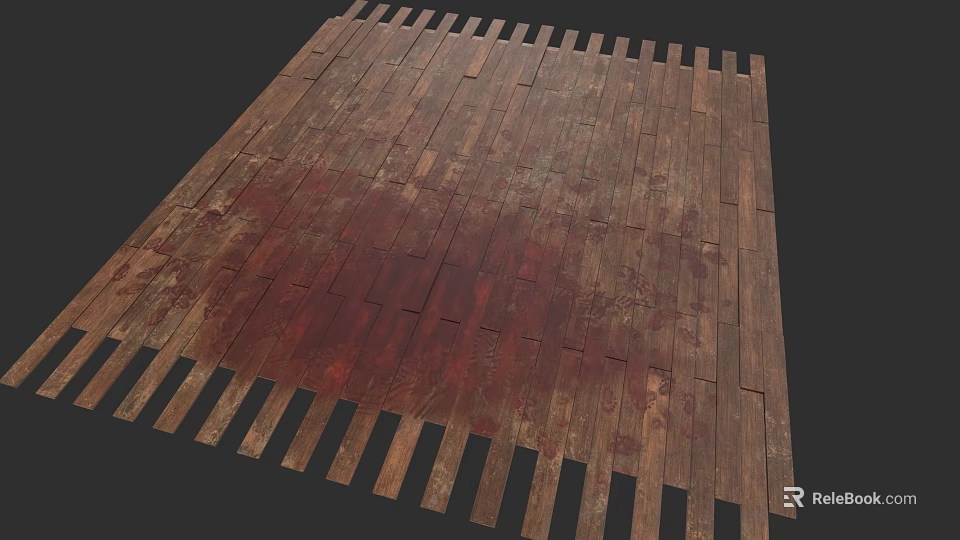 Natural Wooden Floor With Vintage Plank Pattern And Warm Brown Texture 3d model