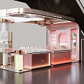 Elegant VOGUE Jewelry Display Counter Design With Glass Cases And Illuminated Shelves