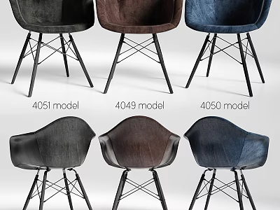 Modern Single Chair Design with 4051 4049 4050 Models and Color Options 3d model