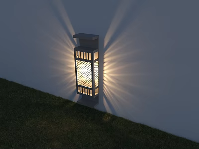 Modern Outdoor Wall Light With Lattice Design Providing Bright Radiant Illumination On Garden Wall 3d model