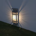 Modern Outdoor Wall Light With Lattice Design Providing Bright Radiant Illumination On Garden Wall