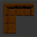 Modern Orange L Shaped Sectional Sofa Upholstered for Living Room Seating