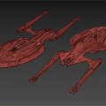 Futuristic Sci Fi Spaceship Models With Streamlined Blue White And Detailed Design