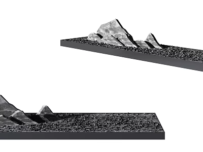 Garden Ornaments With Rocky Formation And Decorative Base For Landscaping 3d model