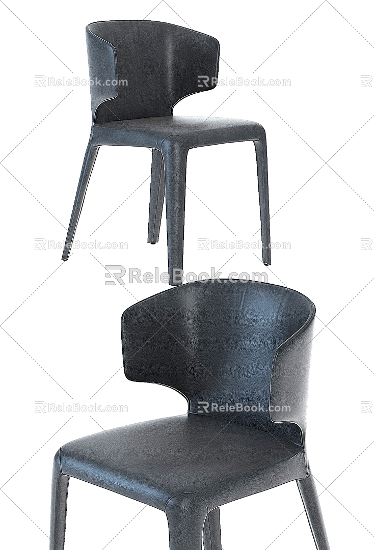 Modern single chair chair dining chair 3d model