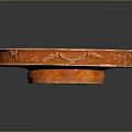 Artistic Handcrafted Orange Round Tray Sculpture Carving With Decorative Edge Details
