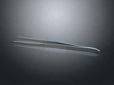 Stainless Steel Precision Tweezers With Pointed Tip And Non Slip Handle 3d model