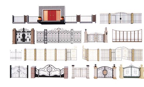 Jane European Gate Iron Gate 3d model