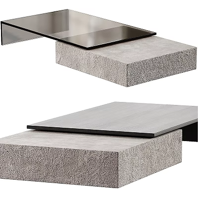 Modern Coffee Table Design With Stainless Steel Frame And Wooden Top 3d model