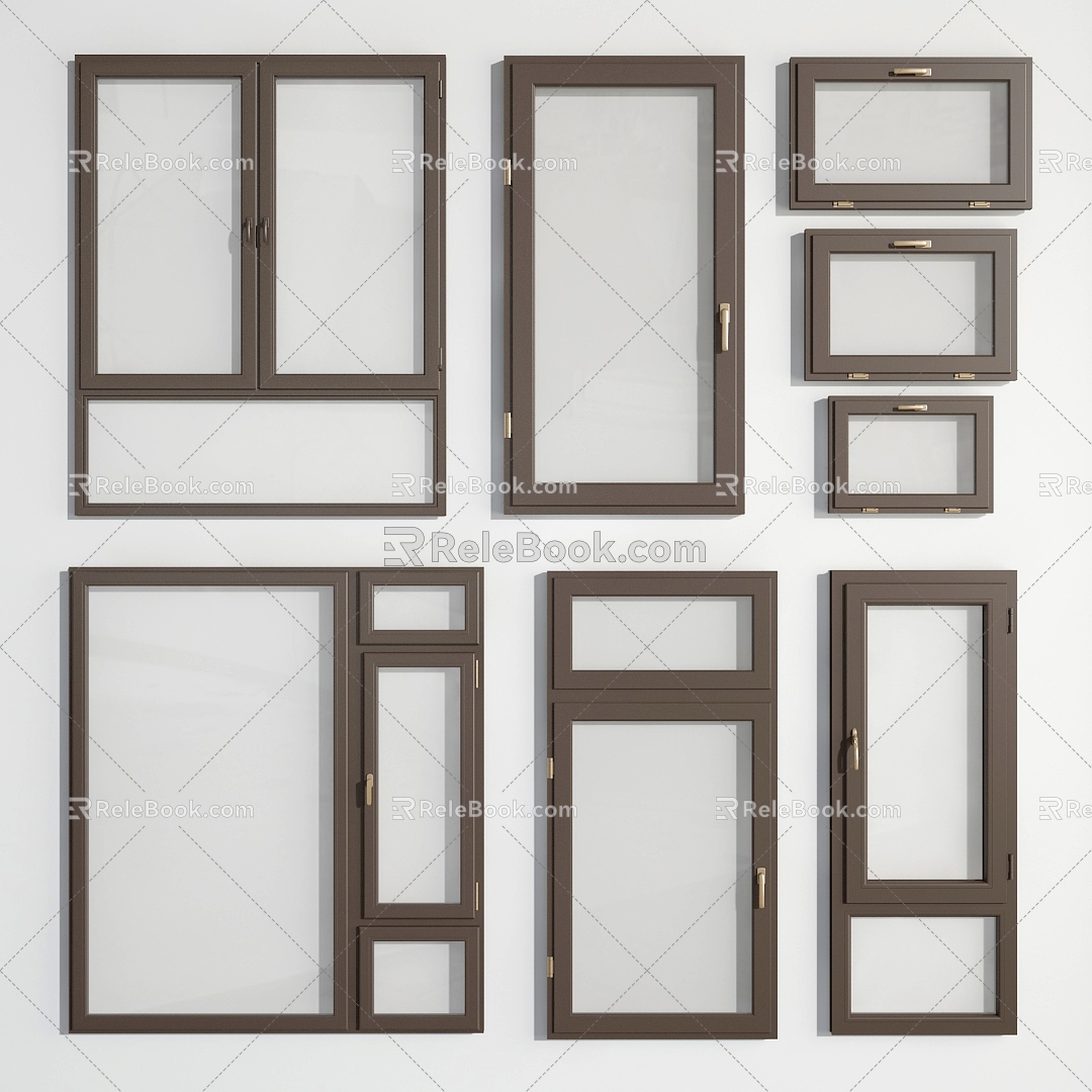 window window casement window floor-to-ceiling window broken bridge aluminum window 3d model