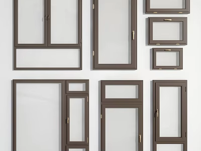 Various Floor to Ceiling Windows Design With Different Window Styles And Frames 3d model