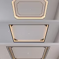 Modern Ceiling Design With Square Shape LED Strip Lights And Decorative Frames 3d model