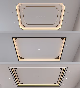 Modern New Chinese Ceiling Square Ceiling 3d model