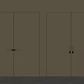 Modern Minimalist Double Doors With Beige Matte Finish And Metal Handles