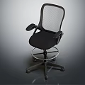 Ergonomic Office Chair With Mesh Back Black Seat Armrests And Wheeled Base