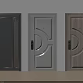 Modern Home Hinged Doors With Three Different Colored Designs And Decorative Patterns