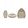 Woven Pendant Lights with Three Different Shapes for Modern Interior Design 3d model