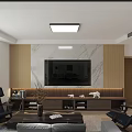 Modern Living Room Coffee Table with Dark Wood Frame Dark Blue Chairs and Gray Sofa