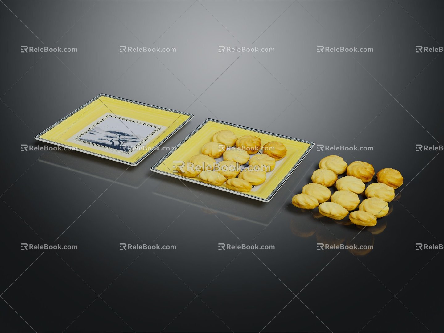 Modern Biscuits Western Butter Cookie Coffee 3d model