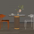 Modern leisure table and chair combination leisure table and chair 3d model