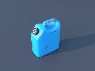 PETROMAX Blue Plastic Hardware Jerry Can with Black Knob Lid and Handle 3d model