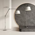 Modern Minimalist Floor Lamps With Metal Stand And White Shade In Contemporary Interior Setting