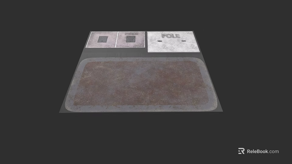 Garden Landscape Design With Stone Slabs Paving And Pole Structure Layout 3d model 