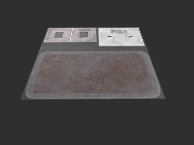 Garden Landscape Design With Stone Slabs Paving And Pole Structure Layout 3d model