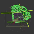Modern Office Building Complex With Green Landscape Trees Parking And Road Access