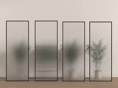 Modern Partition Modern Glass Partition Glass Screen 3d model