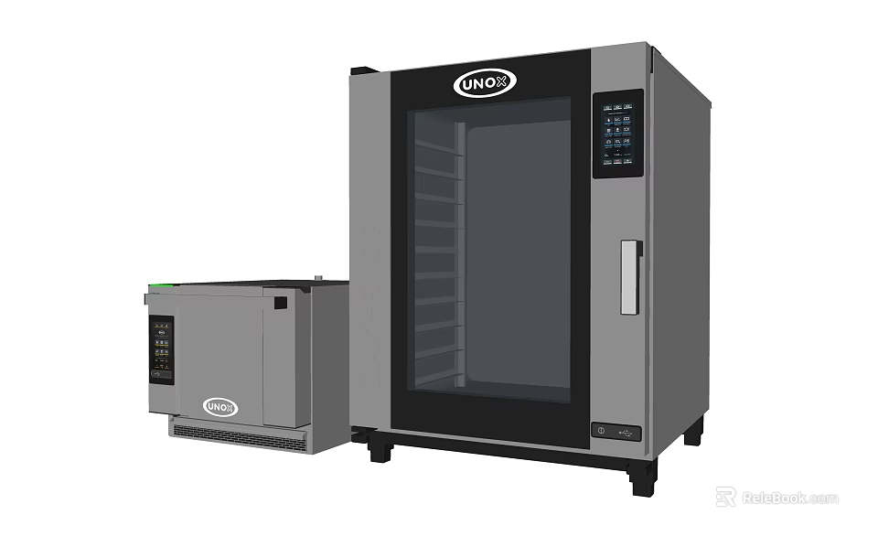 INIO Modern Kitchen Appliances With Glass Door Oven And Digital Control Panel 3d model 