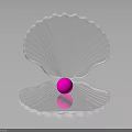 Stylish Transparent Shell Fashion Accessory Featuring Pink Sphere Decorative Base Design