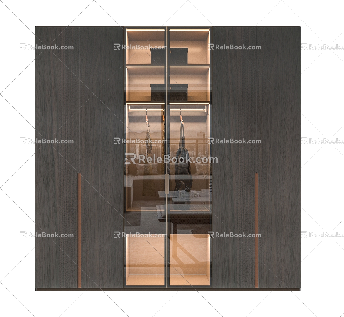 Walnut Wardrobe 3d model