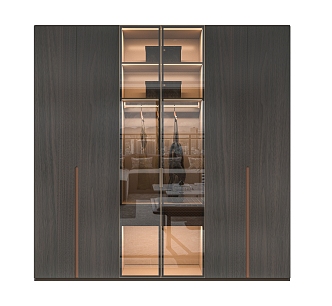 Walnut Wardrobe 3d model