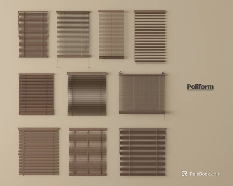 Poliform Blinds Collection Featuring Various Styles And Designs For Home Interior 3d model