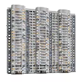 Modern High Rise Residential Building Exterior With Multiple Windows And Balconies