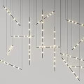 Elegant Luxury Pendant Light with Modern Linear Design Hanging in Stylish Living Room