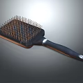 Stylish Hair Comb With Black Handle Dense Bristles And Silver Accent