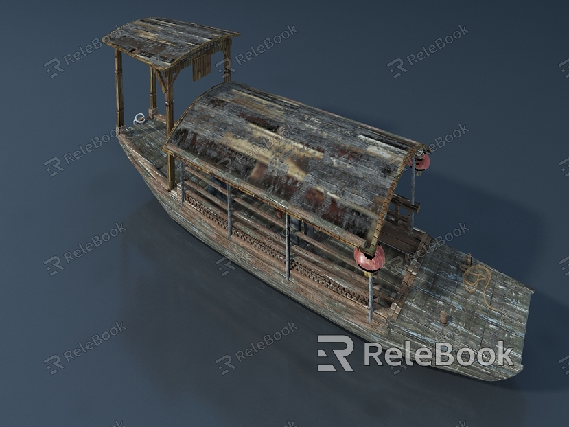 Chinese wooden boat model