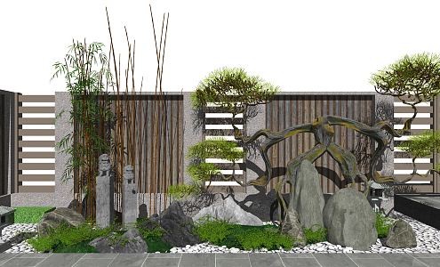 New Chinese Landscape Setches Courtyard Landscape Setches 3d model