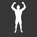 Shirtless Muscular Man Flexing Biceps With Raised Arms And Black Underwear