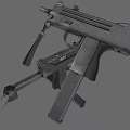 Vintage Submachine Gun With Metal Construction Detachable Magazine And Folding Stock