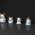 Game and Movie Characters Cartoon Ghost Figures With Horns And Various Expressions