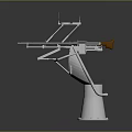Dual Barrel Naval Weapon System With Aiming Device On Pedestal Mount 3d model