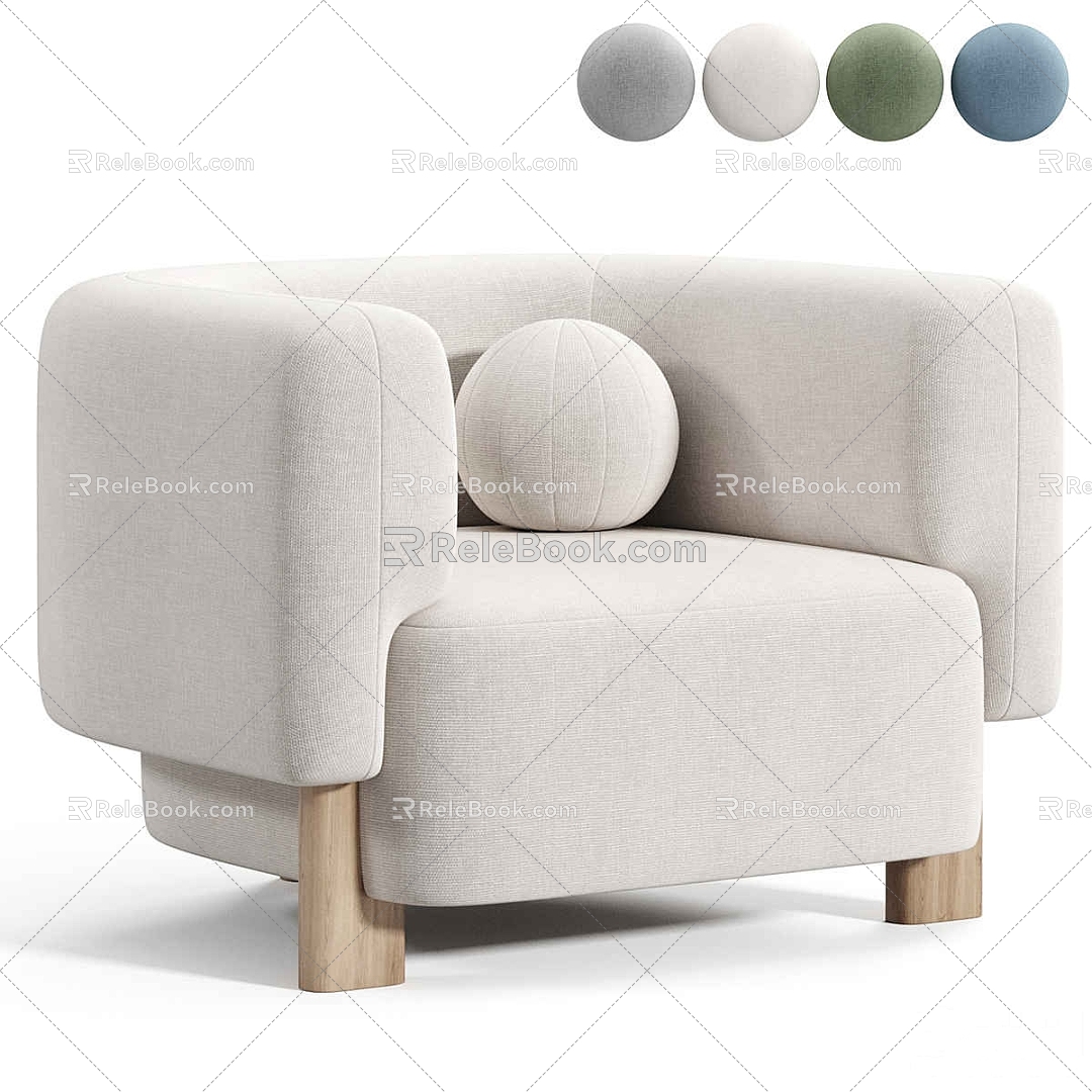 Leisure Chair Leisure Sofa Single Sofa Single Chair 3d model